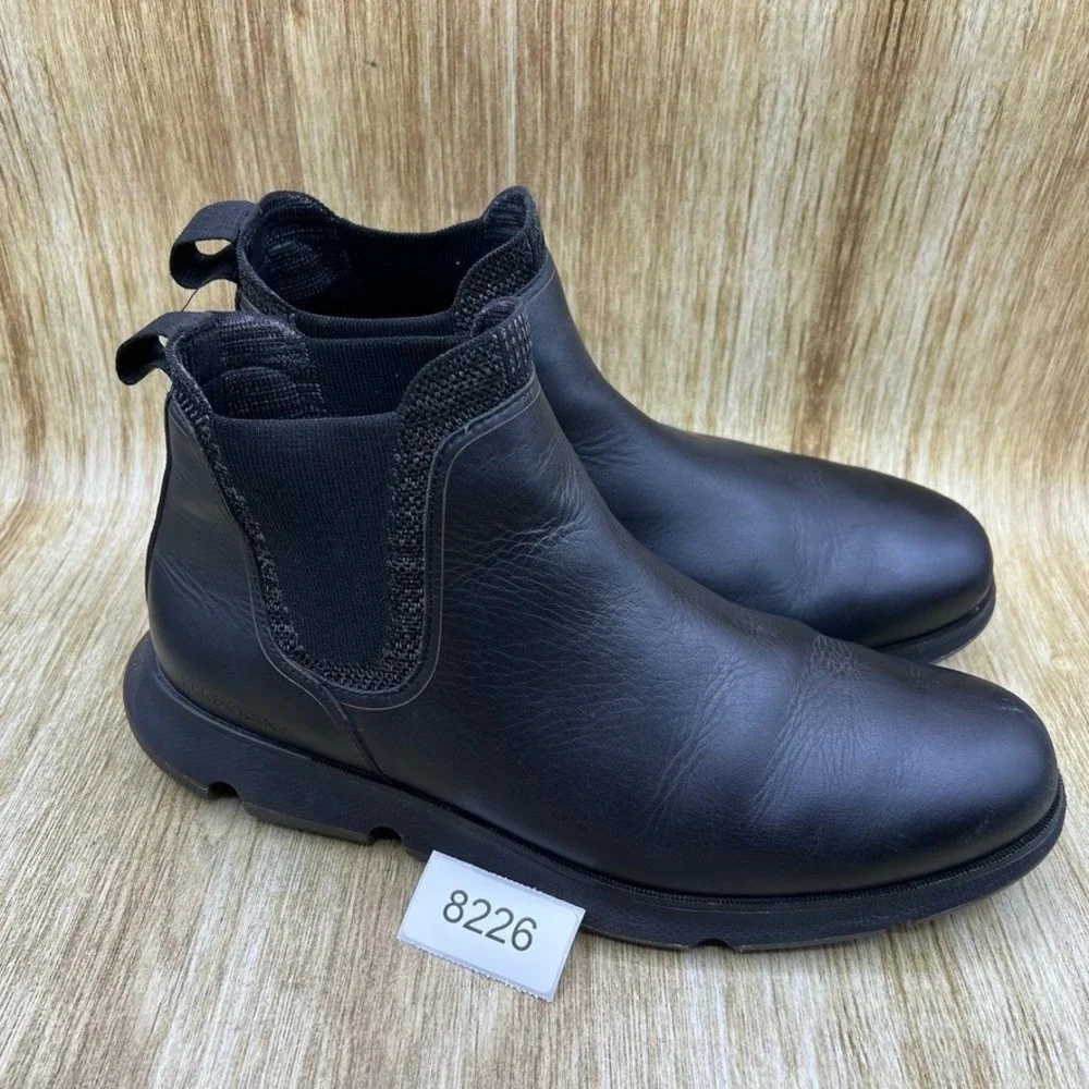 Cole Haan 4.Zerogrand Chelsea‎ Boots Men's 11 Black Leather Ankle Pull On C33455